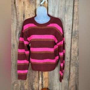 Code x Mode Striped Pink and Brown Women's Sweater